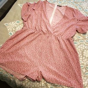 Floral pink romper